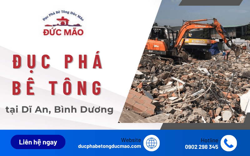 đục phá bê tông dĩ an