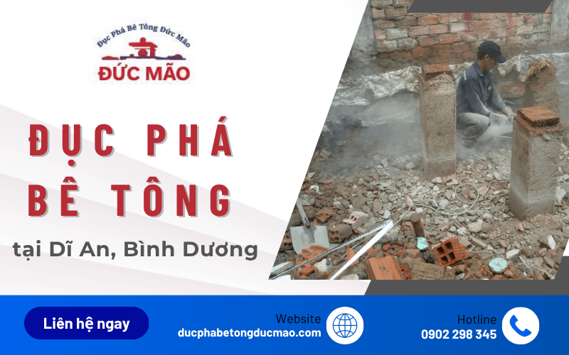 đục phá bê tông dĩ an