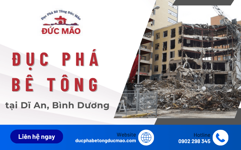 đục phá bê tông dĩ an