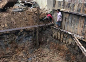Thi công tầng  hầm yên thế